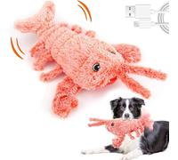 HOIDOKLY 2024 New Interactive Dog Toy Floppy Lobster, Washable Lobster with Electric Simulation, Wiggly Dog Toy, for Small Dogs and Cats (Orange)