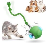 HOIDOKLY 2025 New Interactive Dog Cat Toys Balls, 360° Smart Automatic Rolling Pet Ball, Rolling Ball, Durable Fast Moving Chase Toy for Indoor Cats, Kittens & Pets (Green)