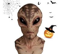 HOIDOKLY 2025 New Realistic Alien Head Mask, Halloween Skull Latex Skeleton Fancy Mask For Men Women Costume Party (D)