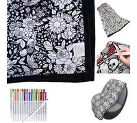 HOIDOKLY Color Your Own Blanket, 2026 New DIY Coloring Blanket Creative Personalized Art Project, Creative Personalized Cozy Home Decor Ideal (Flowers)