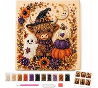 HOIDOKLY Halloween Ghost Pearl Art DIY Kit, Spooky Cute 3D Diamond Painting Crafts for Adults, DIY Fall Home Decor Wall Art, Beginner DIY Seasonal Party Gift