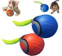 HOIDOKLY Interactive Cat Toys for Indoor Cats, 2025 New Tail Speedy Tail 2.0 Cat Toy, 4 Tails Speedy Tail 2.0 Automatic Ball Cat Toys, Cat Toy (Blue+Orange)