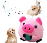 HOIDOKLY Interactive Dog Toy, 2024 New Active Moving Plush Toy, Bouncing Dog Ball Toy, Interactive Dog Ball, Washable Plush Dog Toy (Pink Pig)