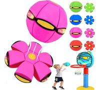 HOIDOKLY Magic Bouncing Ball, 2026 New Magic Meta Ball, Dual Form Freely Switchable Magic Ball Toy with 6 Light, Parent-Child Interaction Suitable for Indoor & Outdoor Use (Pink)