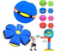 HOIDOKLY Magic Bouncing Ball, 2026 New Magic Meta Ball, Dual Form Freely Switchable Magic Ball Toy with 6 Light, Parent-Child Interaction Suitable for Indoor & Outdoor Use (Blue)