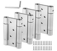 HOIGON 2 Pairs 4 Inch Double Action Spring Door Hinges, Heavy Duty Ball Bearing Self Closing Stainless Steel Double Action Spring Hinges with Screws and Adjusting Pin for Cafes, Bars, Saloons