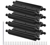 HOIGON 2 Pairs 5 Inch Stainless Steel Double Action Spring Hinges, 4PCS Self Closing Double Door Hinges with Screws and Adjusting Pin for Cafes, Bars, Saloons, Black