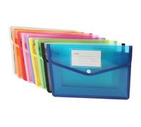 HOIGON 9 PCS Plastic Envelopes, 9.8 x 7.5 x 3 Inch 9 Colors Document Files Folders with Snap Closure & Pocket, Multicolored Waterproof A5 File Wallet Document Organizer Storage for School Home Office