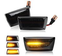 HOIIME Dynamic Side Indicator Turn Signal Light, LED Flowing Side Marker Repeater Smoke Replacement for V-auxhall O-pel Adam Astra H Corsa D Corsa E Insignia A Meriua B Zafira B(Black，1 Pair)