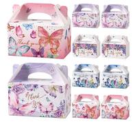 HOIIOH 24 Pcs Butterfly Party Favors Gift Boxes Bulk, Butterfly Goodie Boxes Set, Butterfly Candy Box Birthday Cake Boxes, Butterfly Treats Boxes for Kids, Butterfly Boxes for Party Supplies