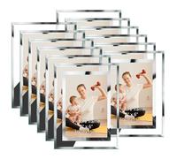 Hoikwo 12 Pack Photo Frames 6x4,4x6 Picture Frames with Silver Mirrored Glass, Multi Picture Frames for Tabletop Display
