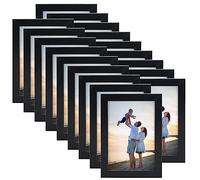 Hoikwo 18 Packs 3.5x5 Black Multi Plastic Picture Frames Set with Plastic Cover for Family Photos, Artwork, Light Weight Bulk Frames Pack for Wall Hanging and Table, Stylish Picture Frames