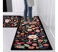 Hoimlm Kitchen Mat Sets Non slip Washable, 2 Pcs Kitchen Rugs and Mats, Anti Fatigue Kitchen Rug Sets for Home Decoration Office Standing Desk (Style A, 40x60+40x120cm)