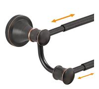 Hoimpro Adjustable Retractable 15-27 Inches Stainless Steel Bathroom Towel Bar, Bathroom Accessories Bath Hotel Double Towel Bar Rod Hanger Wall Mounted Towel Holder Towel Rack, Oil Rubbed Bronze