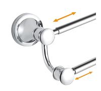Hoimpro Adjustable Retractable 15-27 Inches Stainless Steel Bathroom Towel Bar, Bathroom Accessories Bath Hotel Double Towel Bar Rod Hanger Wall Mounted Towel Holder Towel Rack, Polished Chrome