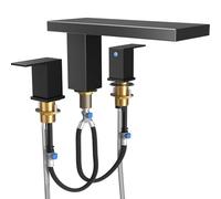 Hoimpro Cascading Roman Bathtub Faucets, Deck Mount Bathtub Faucet Set, Garden, 3 Holes, Two Handles, Soaking Tub Filler, d Faucets (, Matte Black)