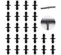 HOINCO 200Pcs Drip Irrigation Connectors, Barbed Straight-Through Joints for 1/4-Inch Tubing, Plastic Garden Lawn Water Hose Connectors for Drip or Sprinkler Systems