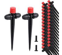 HOINCO 28 Pcs Drip Irrigation Emitters,with Lock Barbed Adjustable Degree Water Flow Drippers Sprayer for 1/4" Drip Irrigation Tubing,for Garden Watering System. (Red)