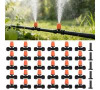 HOINCO 30 Pcs Push-to-Fit Drip Irrigation Spray Emitters,Adjustable Water Flow Atomizing Nozzle with 4 End Plugs,for Drip Watering System in Patio Planters Garden Watering Systems. (Orange)