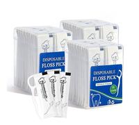 HOIQIRY 200 Count Indivdiually Wrapped Dental Floss Picks Bulk，Mini Disposable Travel Size Packets Toothpicks Floss Sticks for Hotel,Restaurant,Wedding,Office (200)