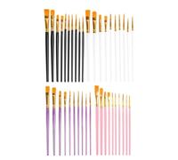 HOIRIX Acrylic Paint Brush Set DIY Crafts Paintingbrushes Artists Painters Small Brush Bulk for Classroom Watercolor Canvas Face Painting (4 Colors, 40 PCS)