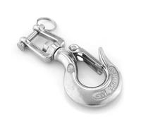 Hoist Cargo Hooks,Heavy Duty Rigging Hook,304 Stainless Steel Swivel Eye Lifting Hook Load Heavy Duty Lock Rigging Snap Trigger Clevis(350kg)