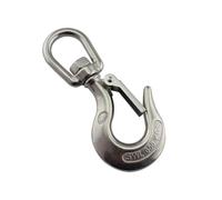 Hoist Cargo Hooks,Heavy Duty Rigging Hook,Heavy Duty SS304 Stainless Steel Hoist Cargo Lifting Chain Eye Jaw Swivel Hook(650kg)
