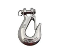 Hoist Cargo Hooks,Heavy Duty Rigging Hook,Heavy Duty SS304 Stainless Steel Hoist Cargo Lifting Chain Eye Jaw Swivel Hook with Latch(2000kg)