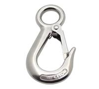 Hoist Cargo Hooks,Heavy Duty Rigging Hook,Stainless Steel Eye Lifting Type Hook Rigging Accessory With Round Eye Working Load(0.2T)