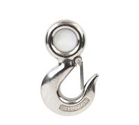 Hoist Cargo Hooks,Heavy Duty Rigging Hook,Working Load Stainless Steel Hoist Cargo Hook Lifting Chain Eye Rotatable Ring Claw With Lock(1.5T)