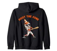 Hoist The Cone Funny Baseball Drip Hoist The Cone Meme Zip Hoodie