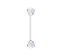 Hoisy 16 Gauge Cartilage Earrings Stud G23 Titanium 1.2x6mmx4mm, Round with Opal, Nose Ring Septum Silver White Colorful