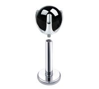 Hoisy 16 Gauge Nose Rings Studs G23 Titanium 1.2x6x5mm, Round with Agate, Nose Rings Silver Black