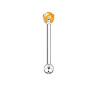 Hoisy 16 Gauge Small Nose Ring Stud Body Jewelry G23 Titanium 1.2x6mmx4mm, Round with Agate, Silver Yellow Nose Rings for Men