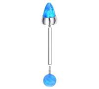 Hoisy 16 Gauge Small Nose Rings for Women Studs Titanium 3mm-1.2x18mm, Round and Cone Shaped with Opal, Silver Blue Nose Rings Small