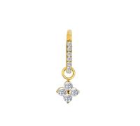 Hoisy 16 Gauge Titanium Nose Ring Hoops for Women 1.2x6mm, Half Eternity Hoop with Flower and Cubic Zirconia, Gold Nose Ring Septum