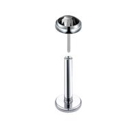 Hoisy 16 Gauge Titanium Piercing Small Nose Ring Stud 1.2x8mm, Round with Cubic Zirconia, Silver Black Nose Rings Women