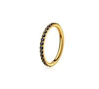 Hoisy 16 Gauge Titanium Small Nose Ring Hoop 1.2x6mm, Hoop with Cubic Zirconia, Piercing Nose Ring Gold Black