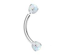 Hoisy 16g Small Nose Ring Stud Body Jewelry G23 Titanium 1.2x10mmx4mm, Round with Opal, Piercing Nose Ring Silver White Colorful Opal