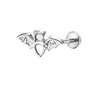 Hoisy 18 Gauge Titanium Mens Nose Rings Studs 1.0x6mm, Bat Shape, Silver Nose Ring Women