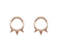 Hoisy 2 Pieces Cartilage Earrings Hoop Stainless Steel 16 Gauge 1.2x10mm, Hoop with Cone, Small Nose Ring Rose Gold