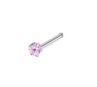 Hoisy 20 Gauge 316L Stainless Steel Womens Small Nose Ring Stud 0.8x7x3mm, Square/Round/Star/Heart with Cubic Zirconia, Silver Colorful Nose Ring Men