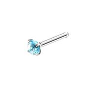 Hoisy 20 Gauge 316L Stainless Steel Womens Small Nose Ring Stud 0.8x7x3mm, Square/Round/Star/Heart with Cubic Zirconia, Silver Colorful Nose Ring Men