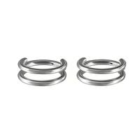 Hoisy 2Pcs Tragus Piercing Earrings for Women Hoop G23 Titanium 16 Gauge 1.2x8mm, Double Layer Hoop, Nose Rings for Men Silver