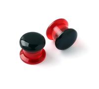 Hoisy 2Pieces Piercing Jewelry, Ear Tunnels 4G(5mm) Acrylic, Round Tunnels and Plugs for Ears Red