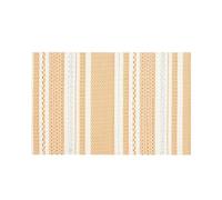 Hoisy 4 PC Dining Table Placemat Rectangle Set, 17.72 x 11.82 Inches PVC Orange Placemats Set, Rectangle with Stripes