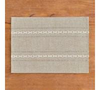 Hoisy 8 PC Dining Table Placemat Rectangle Set, 11.82 x 19.69 Inches Cotton Linen Kitchen Table Mats Brown Yellow, Rectangle