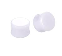 Hoisy Body Piercing Jewelry 2 Pieces, Acrylic Ear Gauge Stretching Kit Tunnels 1 3/16 inch(30mm), White Round Shape Ear Tunnels and Plugs White