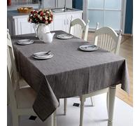 Hoisy Coffee Cotton Rectangle Tablecloth 35 W x 59 L, Solid Color Tablecloth Decorative for Party