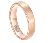 Hoisy Couples Tungsten Promise Ring Customizable, 3MM Matte Round Mens Wedding Ring Rose Gold, Size Q 1/2